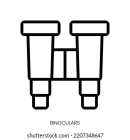 binoculars icon. Line Art Style Design Isolated On White Background
