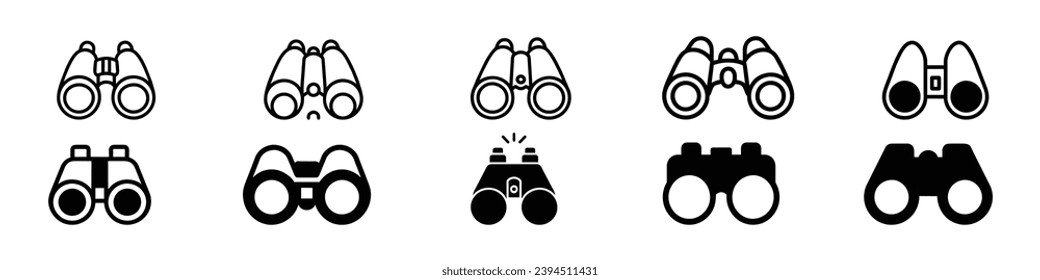 binoculars icon, Binoculars  line icon. Binocular icon, Illustration of binoculars icon, Binocular field glasses flat vector icons