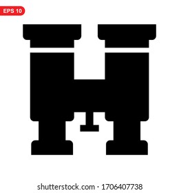 binoculars icon or logo isolated sign symbol vector illustration - high quality black style vector icons
