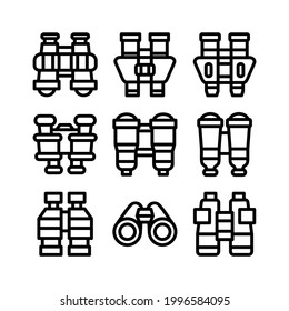 icono binoculares o logotipo símbolo de señas aislado ilustración vectorial - Colección de iconos vectoriales de estilo negro de alta calidad
