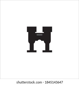 Logotipo de icono de binoculares, ilustración de diseño vectorial