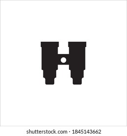 Binoculars icon logo, vector design illustration