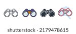 binoculars icon logo vector illustration. discovery symbol template for graphic and web design collection
