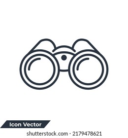 binoculars icon logo vector illustration. discovery symbol template for graphic and web design collection