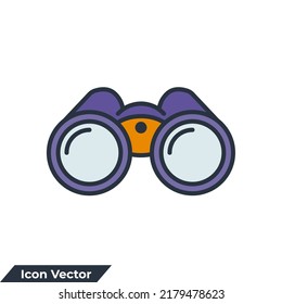 binoculars icon logo vector illustration. discovery symbol template for graphic and web design collection