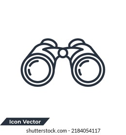 Binoculars icon logo vector illustration. view point symbol template for graphic and web design collection