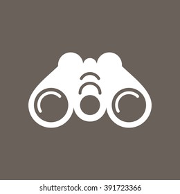 Binoculars Icon on Dark Gray Color. Eps-10.