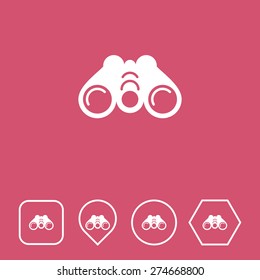 Binoculars Icon on Flat UI Colors with Different Shapes. Eps-10.