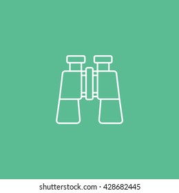 Binoculars Icon On Green Background