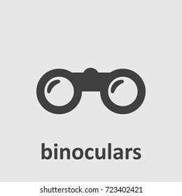 Binoculars icon on the grey background.