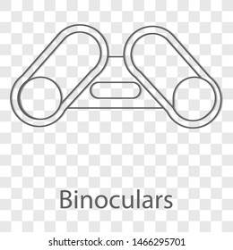 Binoculars icon on transparency background. Vector illustration.