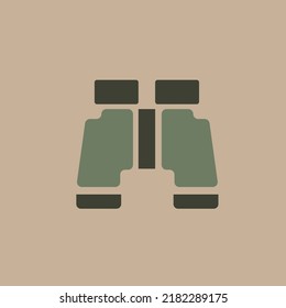 icono binoculares en fondo blanco, ilustración vectorial