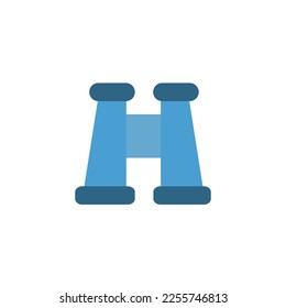 icono binoculares, en fondo blanco, ilustración vectorial