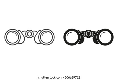 Binoculars - icon  on white background. Vector illustration.