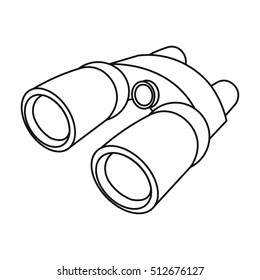 Binoculars icon in outline style isolated on white background. Camping symbol stock vector illustration.