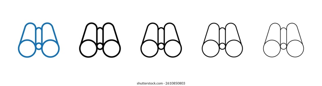 Binoculars icon Outline vector logo for web ui