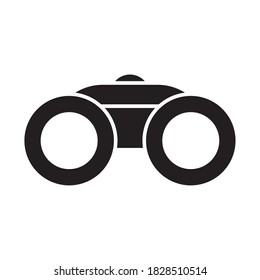 Ferngläser-Symbol auf weißem Hintergrund, Silhouette-Stil, Vektorgrafik