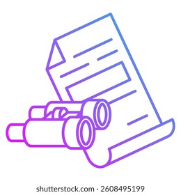 Binoculars icon represented by Binoculars simple symbol Flat style.
