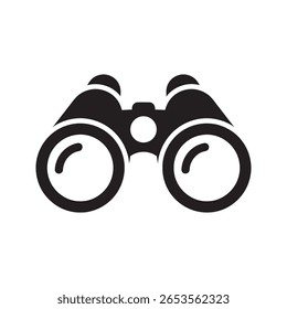 Binoculars icon for searching and exploration symbol of vision and discovery for business forecast and looking ahead to future opportunities vector solid glyph icon