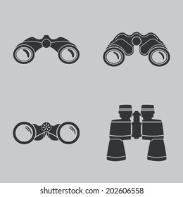 Binoculars icon set