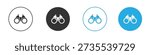 Binoculars icon set. Black solid flat doodle graphic design set