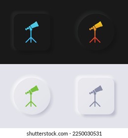 Binoculars icon set, Multicolor neumorphism button soft UI Design for Web design, Application UI and more, Icon set, Button, Vector.