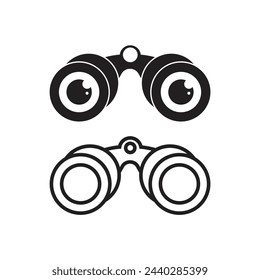 Binoculars Icon Set Vector Design.