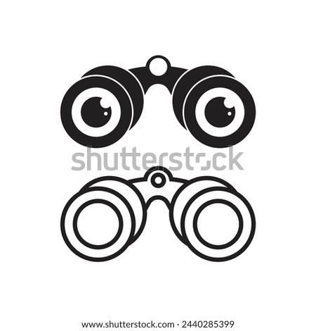 Binoculars Icon Set Vector Design.