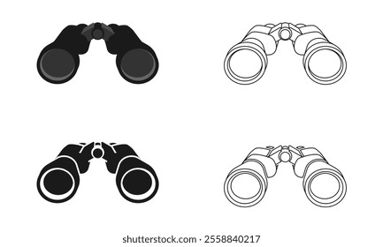 binoculars icon set vector illustration isolated on white background.