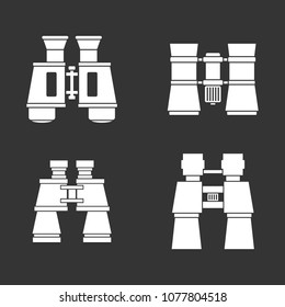 Binoculars icon set vector white isolated on grey background 