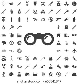 Binoculars icon. Set of weapon icons