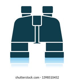 Binokularsymbol. Schattenreflektionsdesign. Vektorgrafik.