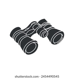 Binoculars Icon Silhouette Illustration. Lens Vector Graphic Pictogram Symbol Clip Art. Doodle Sketch Black Sign.