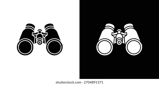 Vector de la silueta del icono de los binoculares en colores negros. estilo plano del diseño del logotipo del símbolo
