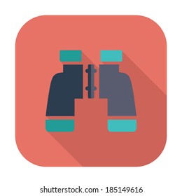 Binoculars icon. Single color flat icon. Vector illustration.