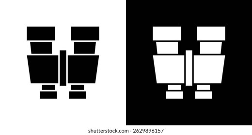 Binoculars icon in solid flat trendy design style.