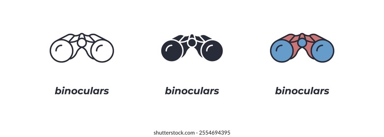 binoculars icon. binoculars Symbol sign for mobile concept and web design. Vector icon, Logo illustration, Vector graphics