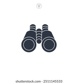 Ilustración vectorial del símbolo del icono de los binoculares aislada en el fondo blanco