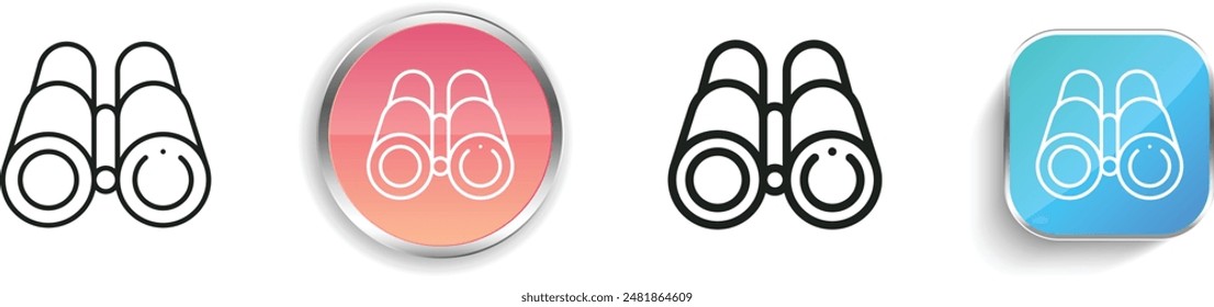 binoculars icon. Thin Linear, Regular and Button Style Design Isolated On White Background