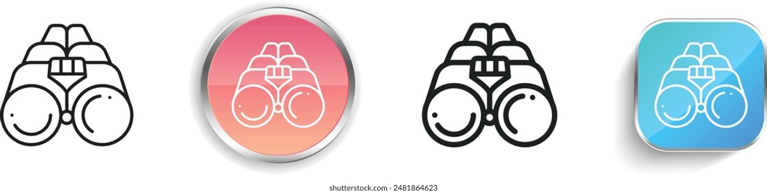binoculars icon. Thin Linear, Regular and Button Style Design Isolated On White Background