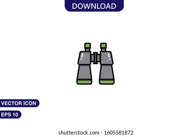 Binoculars icon in trendy flat style isolated on white background vector illustration