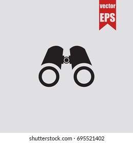 Binoculars icon in trendy isolated on grey background.Vector illustration.