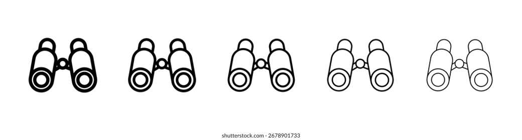 Ilustración de Arte vectorial de iconos de binoculares