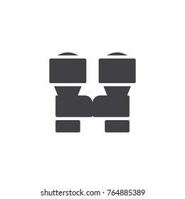 Binoculars icon vector, filled flat sign, solid pictogram isolated on white. Field glasses symbol, logo illustration