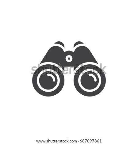 Binoculars icon vector, filled flat sign, solid pictogram isolated on white. Spy symbol, logo illustration. Pixel perfect vector graphics