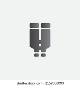 Binoculars Icon Vector with Grayscale Color