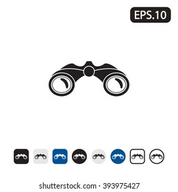 Binoculars icon. Vector illustration.