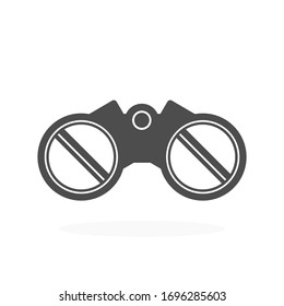 Binoculars Icon Vector Illustration Black Silhouette.
