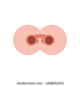 binoculars icon , vector illustration , flat design. Stock vector illustration isolated on white background.