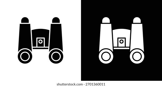 Ícone binóculos. Ilustração vetorial. Design plano.